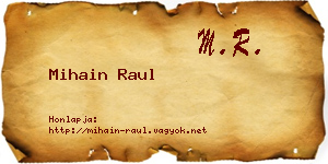 Mihain Raul névjegykártya